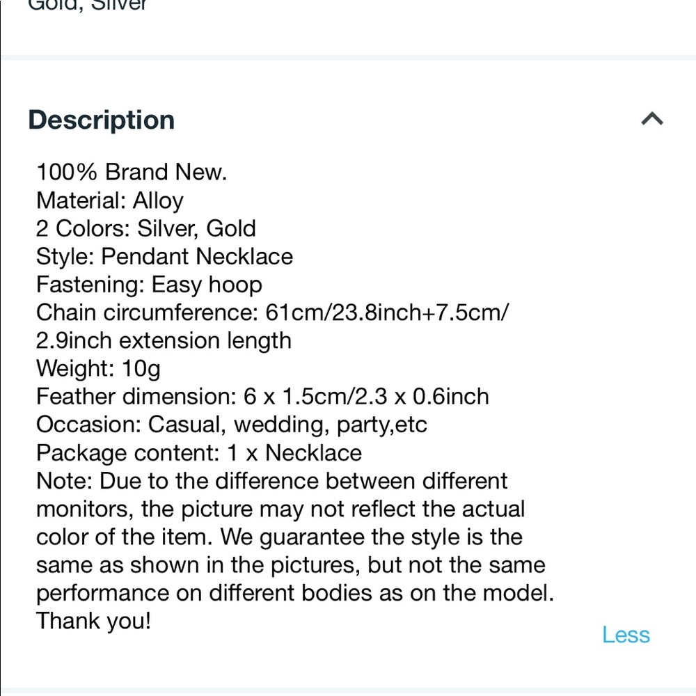 🔅CCO🔅 5⭐️RATED⭐️ Gold Leaf Pendant Necklace - Picture 5 of 5